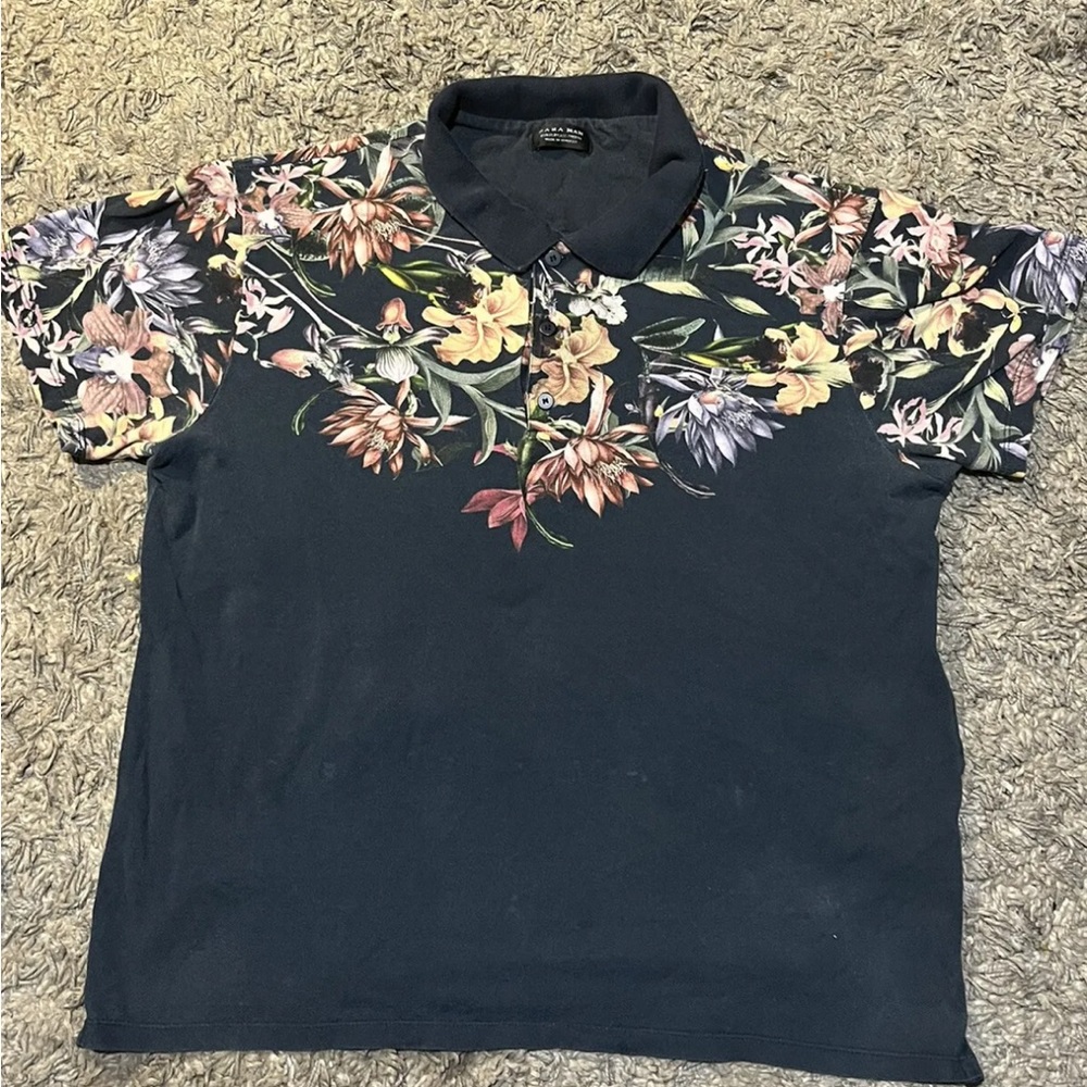 Zara flower polo Large